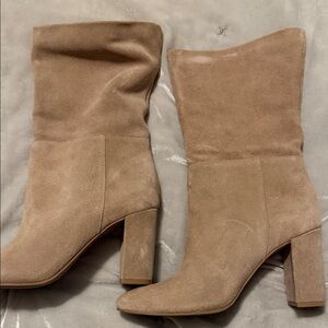 Chinese Laundry Beige Suede Heeled Boots